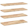Estantes flotantes 4 uds madera acacia sin tratar 80x30x2 cm 2