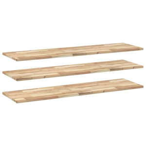 Estantes flotantes 3 uds madera acacia sin tratar 120x40x2 cm H