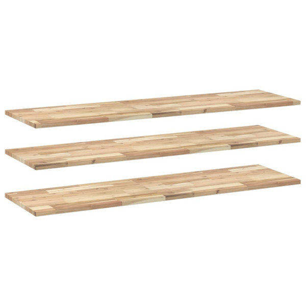 Estantes flotantes 3 uds madera acacia sin tratar 120x40x2 cm M 2