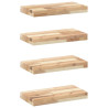 Estantes flotantes 4 uds madera acacia sin tratar 40x20x4 cm 2