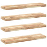 Estantes flotantes 4 uds madera acacia sin tratar 80x20x4 cm 2