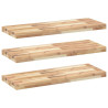 Estantes flotantes 3 uds madera acacia sin tratar 80x30x4 cm 2