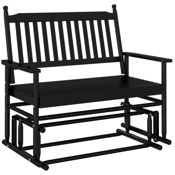 Banco deslizante madera maciza de álamo negro 118x70x104.5 cm M 2