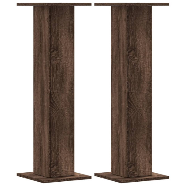 Soportes altavoces 2 uds madera marrón roble 30x30x95 cm M 2
