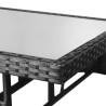 Mesa de jardim em vime PE 80x80x74 cm preto 4