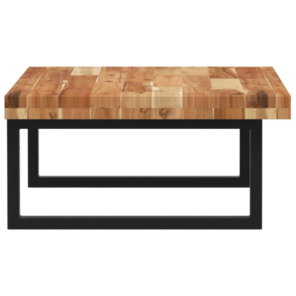 Estante de lavabo de pared acero y madera maciza de acacia M 5