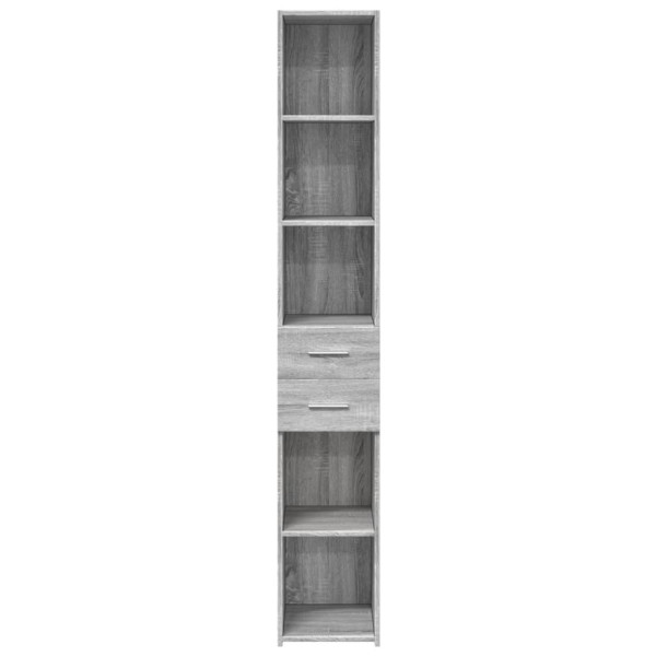 Aparador de madera de ingeniería gris Sonoma 30x42.5x185 cm M 4