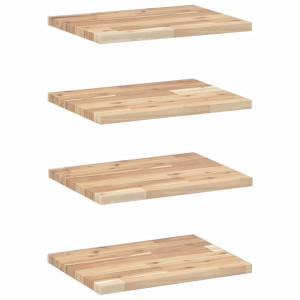Estantes flotantes 4 uds madera acacia sin tratar 60x30x2 cm H