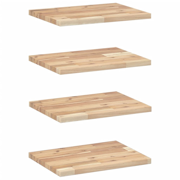 Estantes flotantes 4 uds madera acacia sin tratar 60x30x2 cm M 2