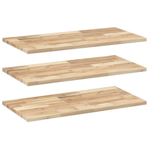 Estantes flotantes 3 uds madera acacia sin tratar 60x40x2 cm H