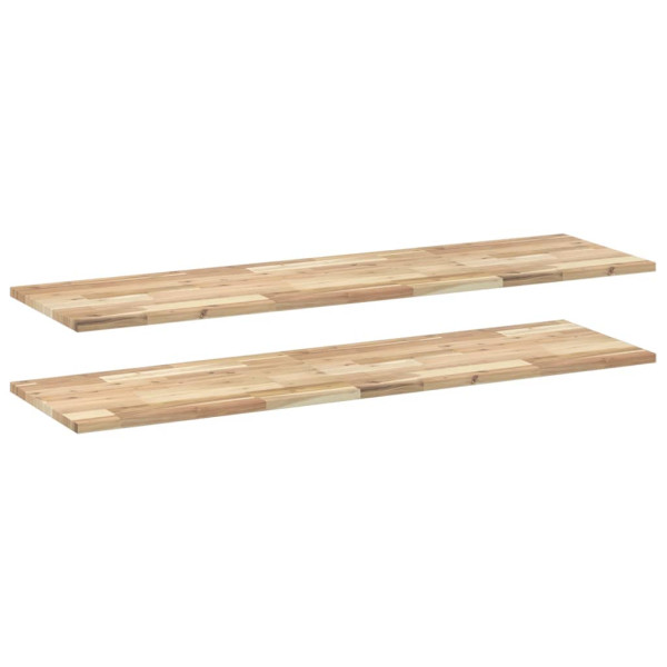 Estantes flotantes 2 uds madera acacia sin tratar 140x40x2 cm M 2