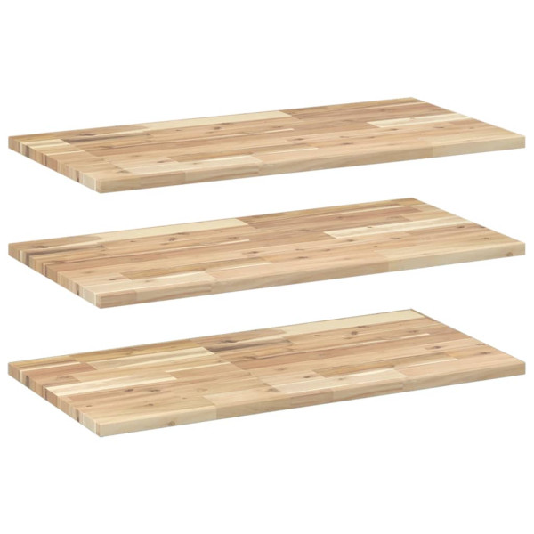 Estantes flotantes 3 uds madera acacia sin tratar 100x40x2 cm M 2
