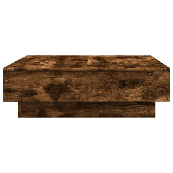 Mesa de centro madera de ingeniería roble ahumado 90x90x28 cm M 5
