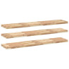 Estantes flotantes 3 uds madera acacia sin tratar 160x30x4 cm 2