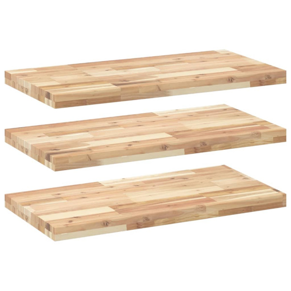 Estantes flotantes 3 uds madera acacia sin tratar 100x40x4 cm M 2