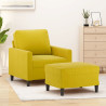Sillón con taburete terciopelo amarillo 60 cm 1