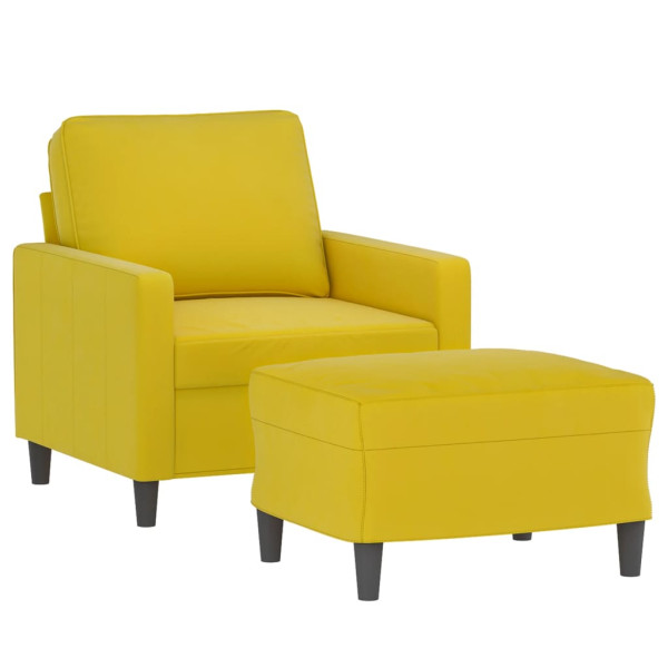 Sillón con taburete terciopelo amarillo 60 cm M 3