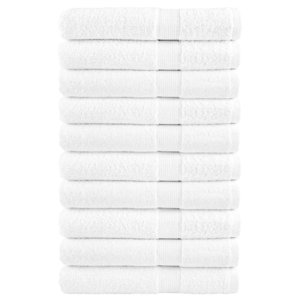 Toallas de sauna 10 uds 100% algodón blanco 80x200 cm 600 gsm D