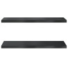 Estantes de pared 2 uds acero inoxidable negro 75x30x3 cm 5