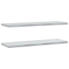 Prateleiras de parede 2 pcs 100x30x3 cm aço inoxidável prateado 2