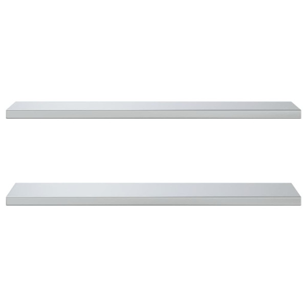 Prateleiras de parede 2 pcs 100x30x3 cm aço inoxidável prateado M 5