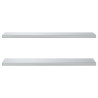 Estantes de pared 2 uds acero inoxidable plateado 100x30x3 cm 5