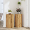 Soportes de plantas 2 uds madera roble artisian 30x30x70 cm 1