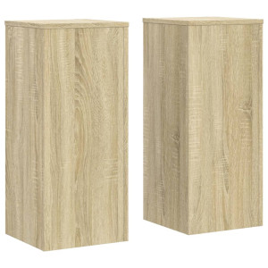 Soportes de plantas 2 uds madera roble Sonoma 30x30x70 cm H