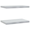 Estantes de pared 2 uds acero inoxidable plateado 50x30x3 cm 2