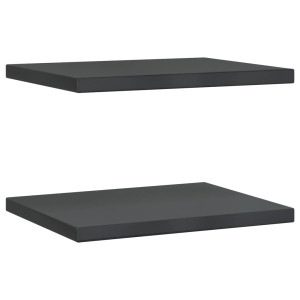 Estantes de pared 2 uds acero inoxidable negro 50x40x3 cm H