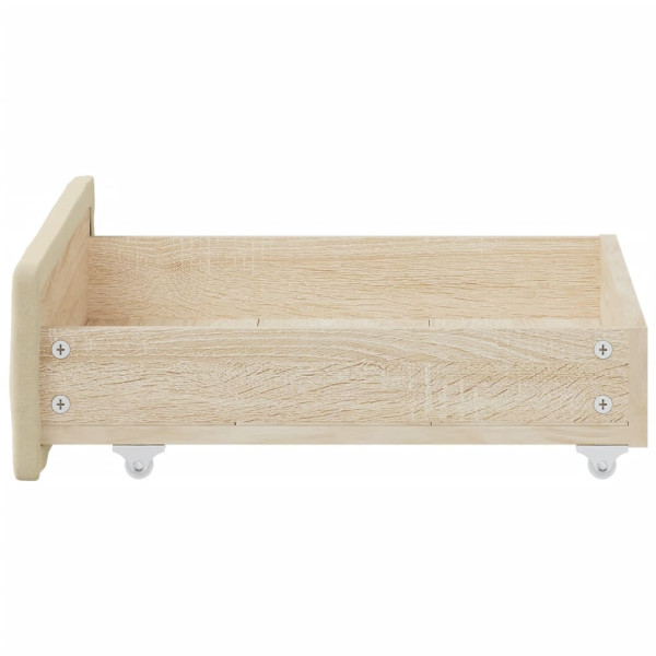 Gavetas de cama 2 pcs derivados de madeira e tecido cor creme M 5