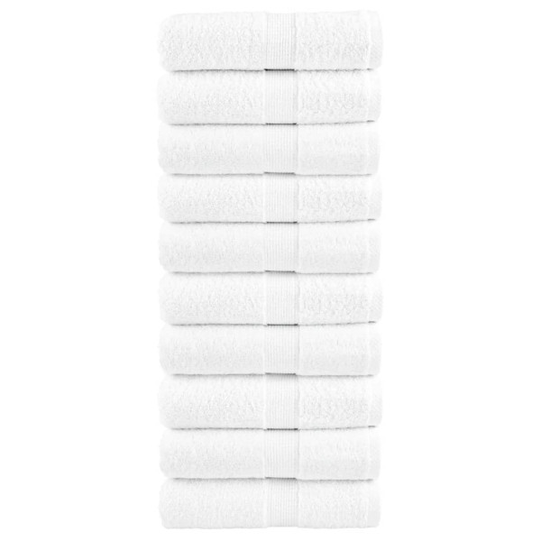 Toallas premium 10 uds 100% algodón blanco 30x30cm 600 gsm D