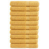 Toalhas premium SOLUND 10 pcs 100x200 cm 600 gsm dourado 1