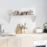 Estante de pared de acero inoxidable plateado 100x30x31 cm 3