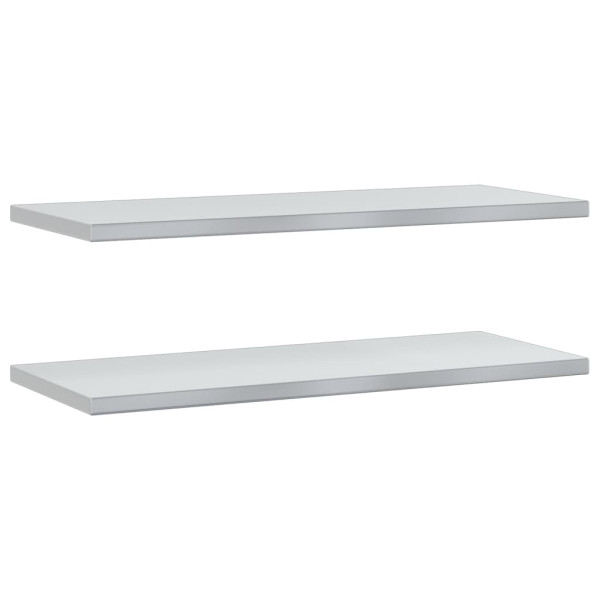 Prateleiras de parede 2 pcs 100x40x3 cm aço inoxidável prateado M 2