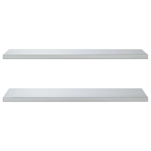 Prateleiras de parede 2 pcs 100x40x3 cm aço inoxidável prateado M 5