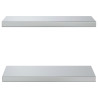 Prateleiras de parede 2 pcs 50x23.5x3cm aço inoxidável prateado 5