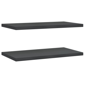 Estantes de pared 2 uds acero inoxidable negro 75x40x3 cm H