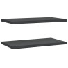 Estantes de pared 2 uds acero inoxidable negro 75x40x3 cm 2