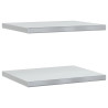 Estantes de pared 2 uds acero inoxidable plateado 50x40x3 cm 2