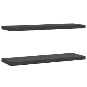 Prateleiras de parede 2 pcs 75x23.5x3cm aço inoxidável prateado H