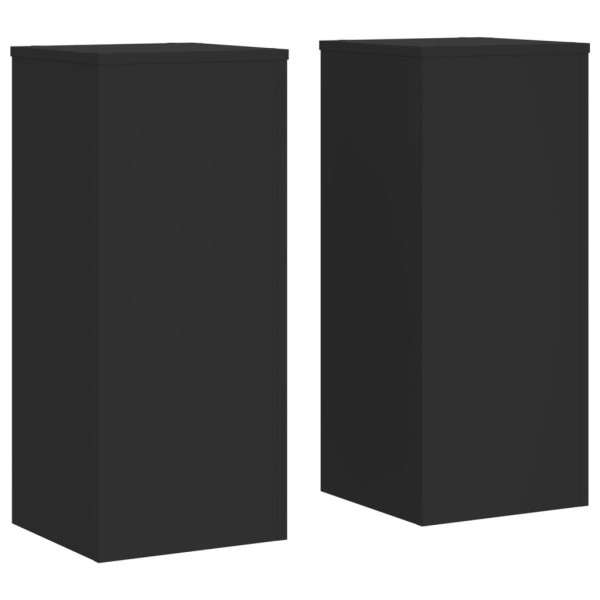 Suportes p/ plantas 2 pcs 30x30x70 cm derivados madeira preto M 2