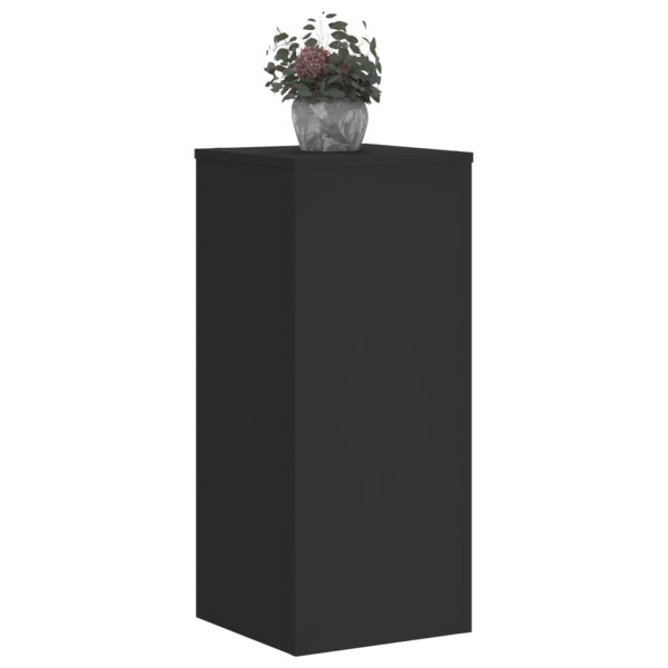 Soportes de plantas 2 uds madera ingeniería negro 30x30x70 cm M 3