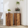 Soportes de plantas 2 uds madera roble envejecido 30x30x70 cm 1