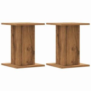 Soportes altavoces 2 uds madera roble artesano 30x30x40 cm H