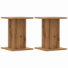 Soportes altavoces 2 uds madera roble artesano 30x30x40 cm 2