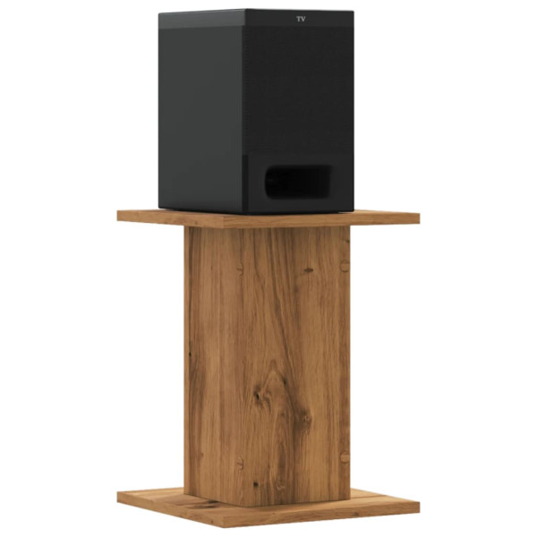 Soportes altavoces 2 uds madera roble artesano 30x30x40 cm M 3