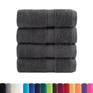 Toallas 4 uds 100% algodón gris antracita 30x30 cm 600 gsm H