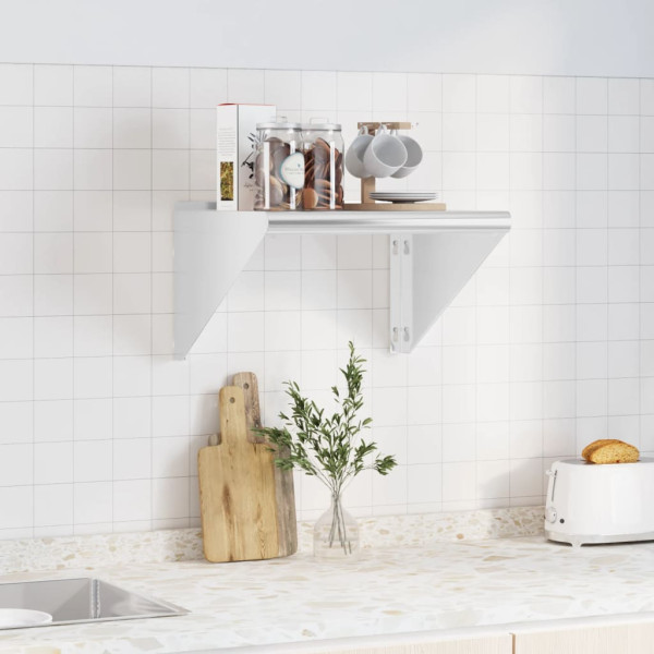Estante de pared acero inoxidable plateado 50x45x31 cm M 3