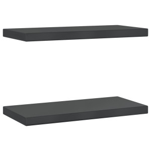 Prateleiras de parede 2 pcs 50x23.5x3cm aço inoxidável prateado H